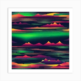 Psychedelic Mountains Art Print