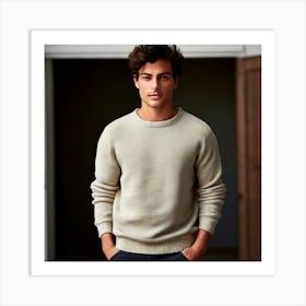 Mock Up Jumper Blank Plain Sweater Pullover Knit Cotton Wool Fleece Soft Comfy Cozy M (2) Art Print