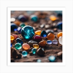 Colorful Gems Art Print