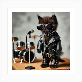 Rock Kitten Art Print