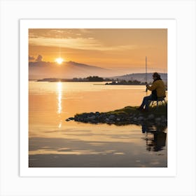 Sunset On The Lake 1 Art Print