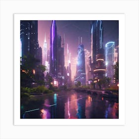 Futuristic Cityscape 188 Art Print