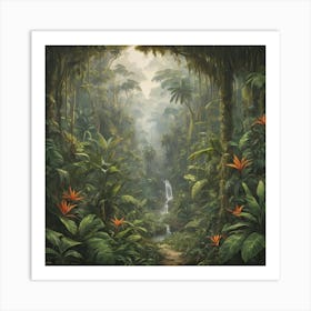 Tropical Jungle Art Print Paintings 1 Art Print