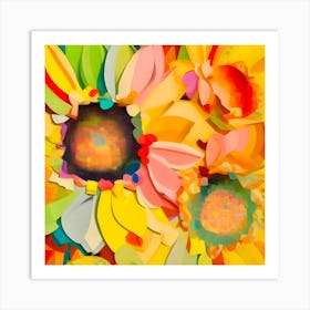 Abstract Sunflowers Art Print