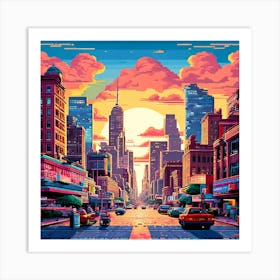 Pixelated Pop Art Cityscapes Or Landscapes Reimagined In A Pixelated Style Reminiscent 1 Art Print