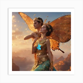 Couple With Wings Art Print