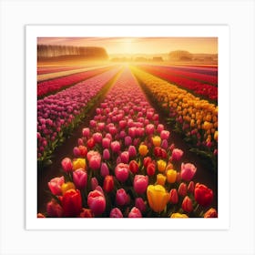 A tulips field Art Print