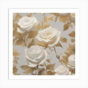 White Roses Art Print