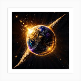 Earth In Space 1 Art Print