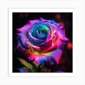 Rainbow Rose Art Print