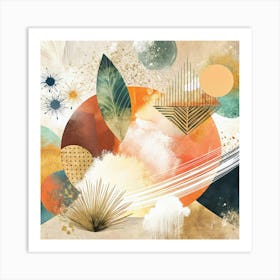 Abstract Painting in Rustic Charm Palette 1 Art Print