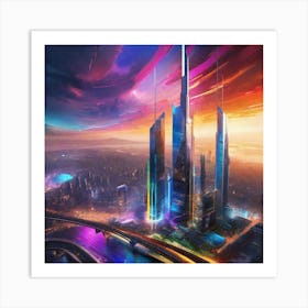 Futuristic Cityscape 97 Art Print