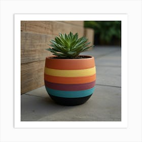 Striped Planter Art Print