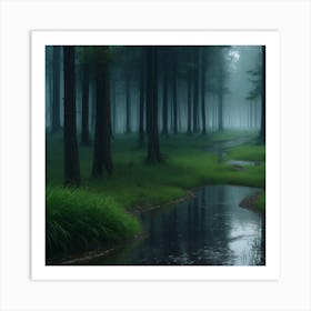 Foggy Forest Art Print