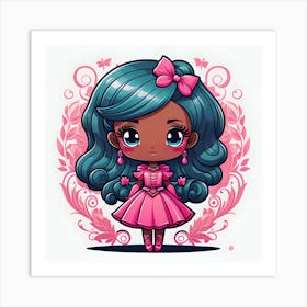 Black Girl In Pink Dress Art Print