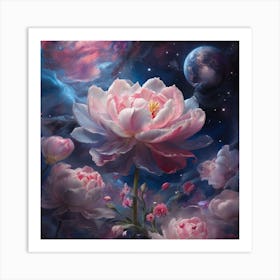 Peonies In Space Art Print