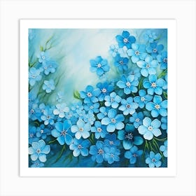 Blue Flowers 14 Art Print