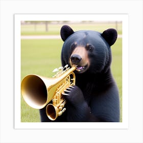Bear Playing Trumpet Art Print