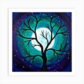 Moonlight Tree Art Print