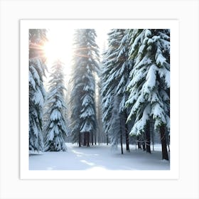 Snowy Forest Art Print