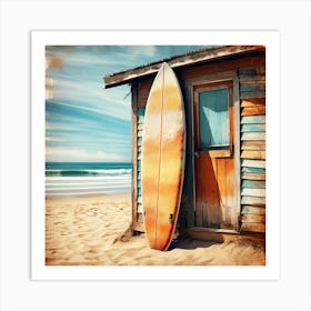 Surfboard On The Beach 6 Art Print