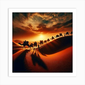 Camel Train Art Print