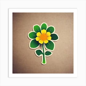 Flower Sticker Art Print