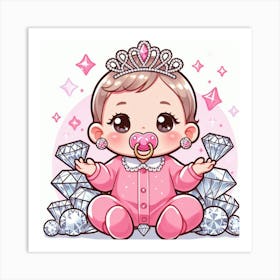 Little Girl With Diamonds Art Print