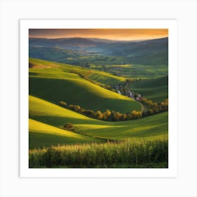 Sunset In Tuscany Art Print