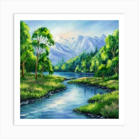 River In The Mountains Art Print