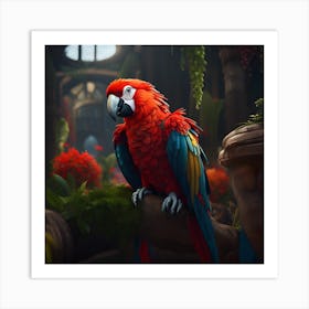 Red Parrot Art Print