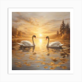 A pair of Swans Art Print