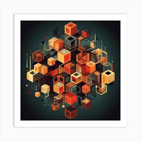 Abstract Cubes 1 Art Print