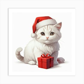 Santa Cat 5 Art Print