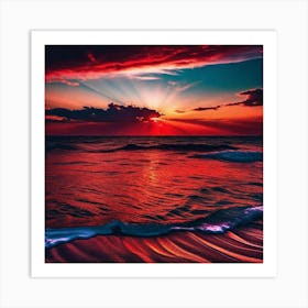 Sunset On The Beach 603 Art Print