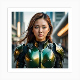 Asian Girl In Armor Art Print