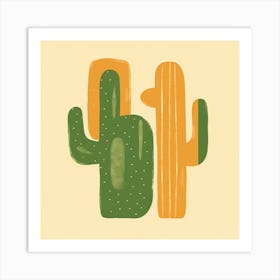 Rizwanakhan Simple Abstract Cactus Non Uniform Shapes Petrol 23 Art Print