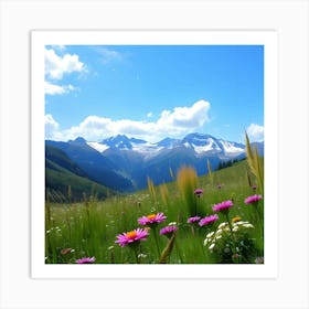 Wildflowers In The Mountains Art Print