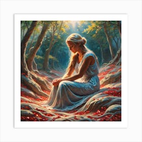 Girl In The Forest 8 Art Print