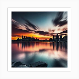 Sunset Over Detroit Art Print