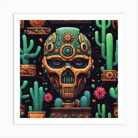 Cactus Skull Art Print