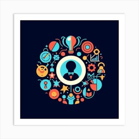 Business Icons Vector Illustration Art Print