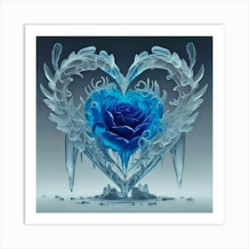 Heart silhouette in the shape of a melting ice sculpture 10 Art Print