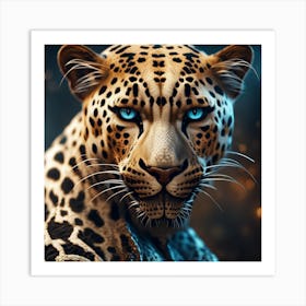 Leopard With Blue Eyes Art Print