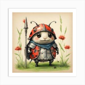 Ladybug Knight 2 Art Print