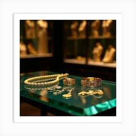 Gold Jewelry Display Art Print