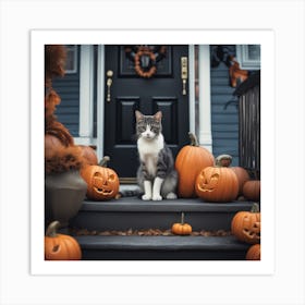 Halloween Cat 19 Art Print