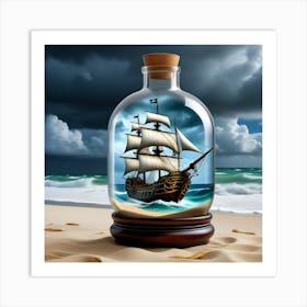 Ship In A Bottle Art Print