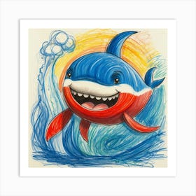 Sailor Shark Art Print