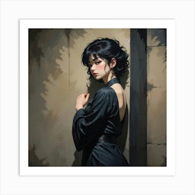 Oil Painting In A Dramatic Japanese Retro Anime Art Print